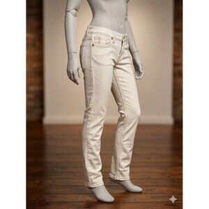 BKE Aiden Straight Leg Jeans 29S Cream Off-White Contrast Stitch Y2K
